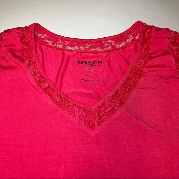 Torrid Feminine Bright Pink Lace Sleeveless Top-NWT Size 3 (22/24) - Picture 6 of 13